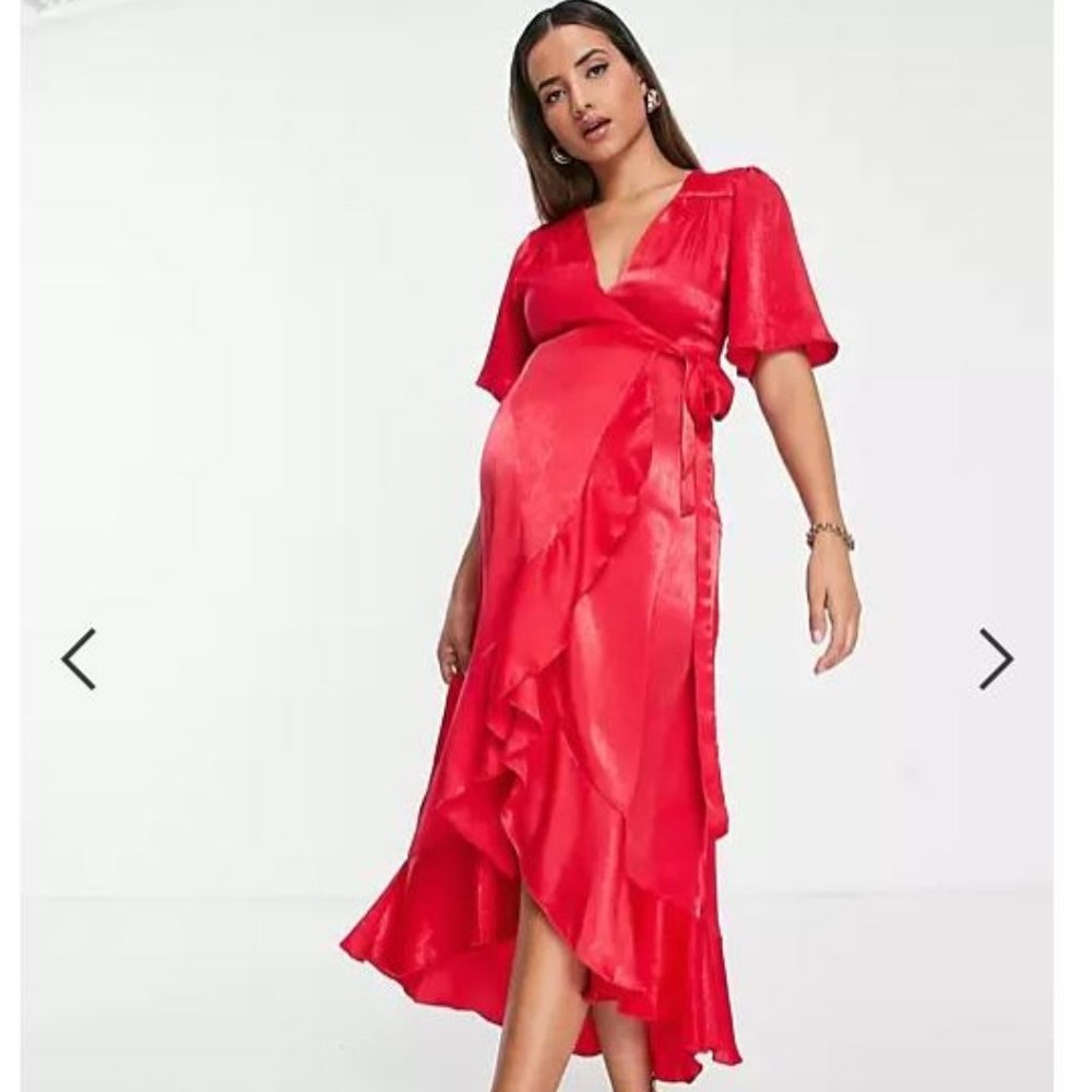 ASOS Front Wrap Midi Maternity Dress - Brand NEW